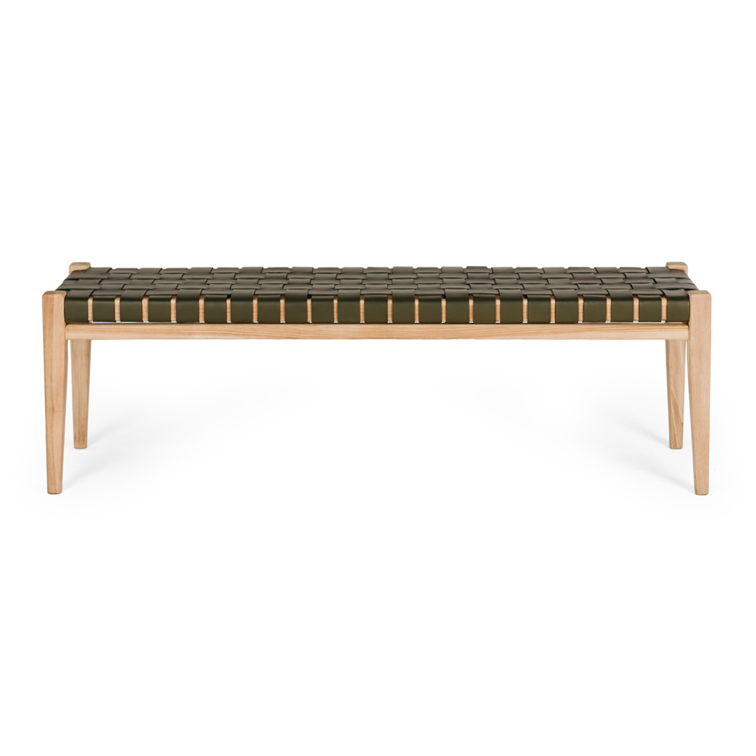Indo Woven Bench 150 Olive image 1